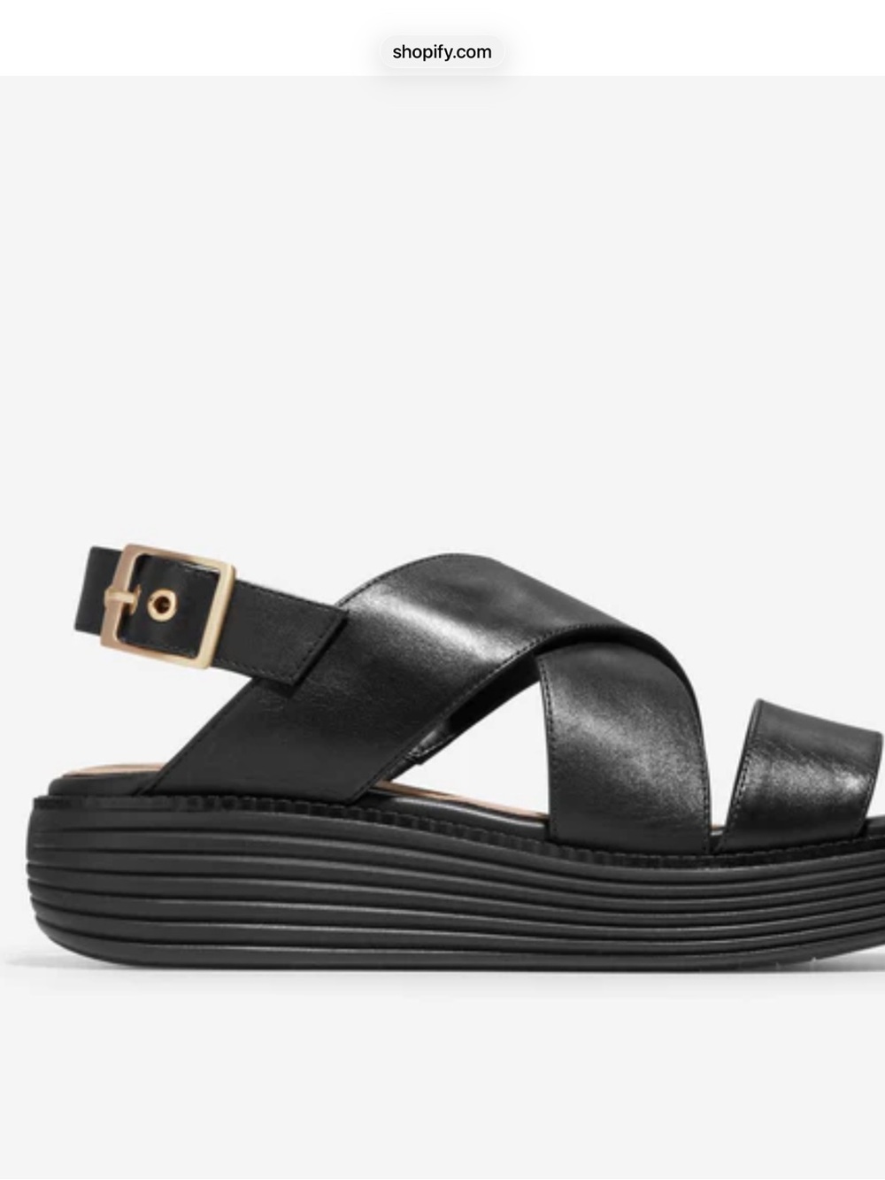 Cole Haan OriginalGrand Platform Crisscross Leather Sandals w/Ankle Buckle 7